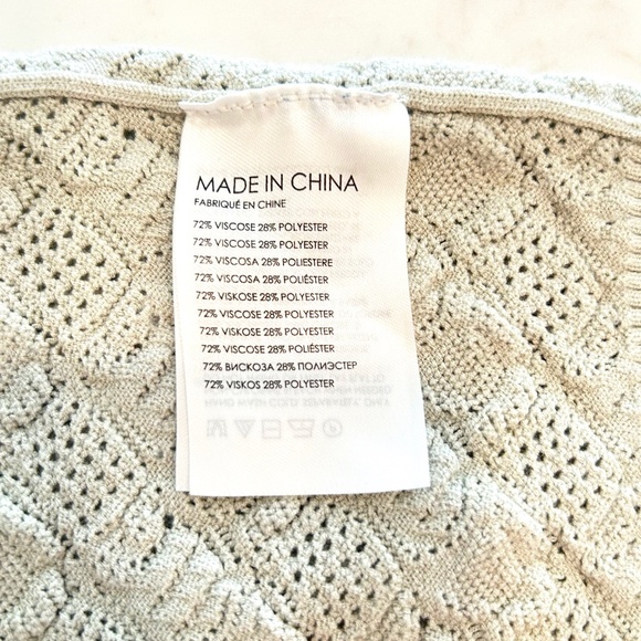 Club Monaco Pointelle Stitch Crew Sweater - Metal/Lt. Green - Large - Size Up! - Picture 10 of 12